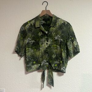 AllSaints Crop Button Up 6